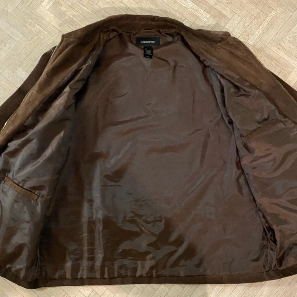 Claiborne Chocolate Brown Suede Coat - Picture 6 of 7